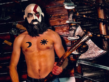 Load image into Gallery viewer, medieval weapons Viking axes Battle axe God_of_war Kratos Cosplay commission axe carving custom norse axe