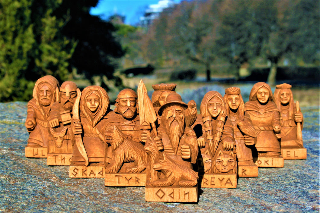 Norse Gods, Viking statue, Norse gods set, norse pagan, pagan altar, viking gods, norse altar, wood statue, norse goddess, viking goddess