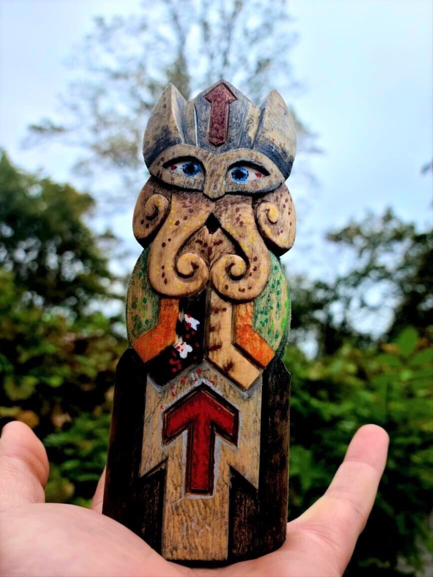 Tyr statue, Tyr Norse God Painted statue, norse gods, viking statue, pagan altar, norse pagan, asatru
