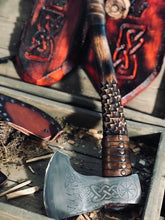 Load image into Gallery viewer, Large ax Colovrat, viking ax, engraved ax, felling ax
