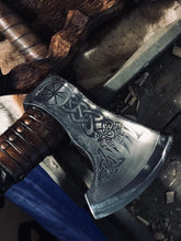 Load image into Gallery viewer, Large ax Colovrat, viking ax, engraved ax, felling ax
