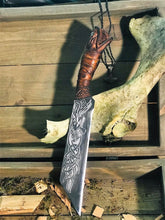 Load image into Gallery viewer, Jormungandr Norse Scramsax, Viking Knife
