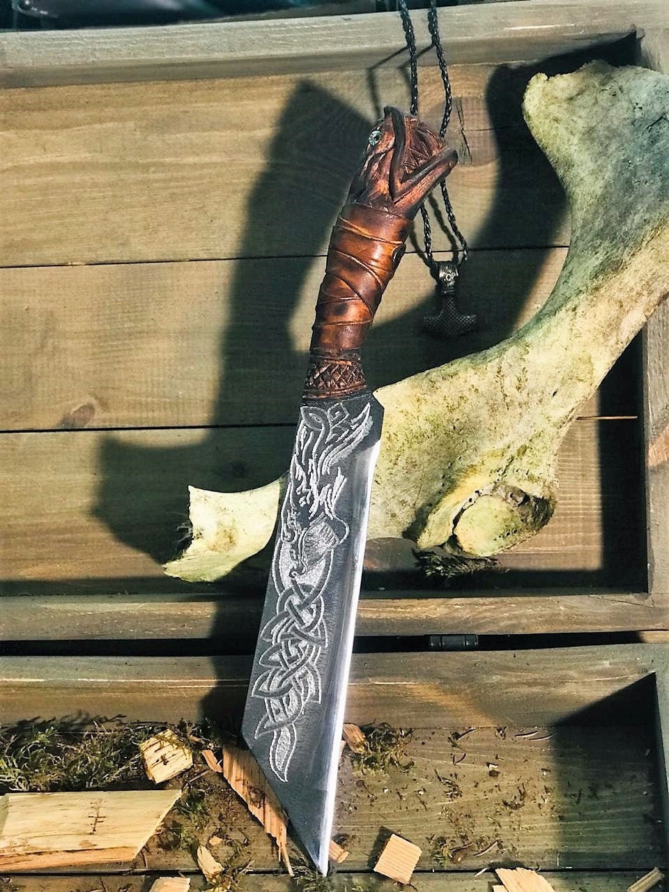 Jormungandr Norse Scramsax, Viking Knife