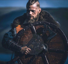 Load image into Gallery viewer, Ragnar Battle axe, Vikings armor, Ragnar Large axe, Viking axe, hand forged axe, bearded axe
