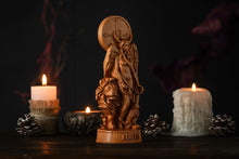 Load image into Gallery viewer, Lilith wicca goddess, Inanna, Astaroth statue, pagan wooden statue, feminine wicca, wicca goddess, witch altar
