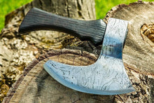 Load image into Gallery viewer, Hand forged ax, viking gifts, slicer ax, pizza accessories, bearded ax, viking chopper, battle ax
