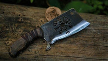 Load image into Gallery viewer, Vegvisir Viking Knife, Handforged Viking knife
