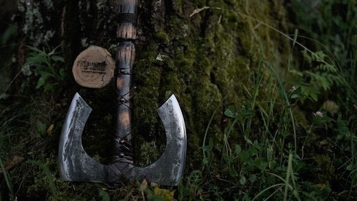 Bearded axe, Large Bearded felling hatchet, Warrior Double axe, Large Viking axe, viking axe, hand forged axe, bushcraft axe