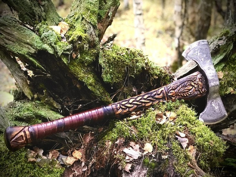 Perun Felling Hatchet, Forged viking axe, viking axe, norse axe, viking armor, felling hatchet, hand forged axe