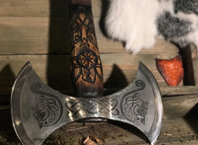 Load image into Gallery viewer, Double blade Felling axe, Long handle Viking axe, Large viking axe, viking armor, gift for men, felling hatchet
