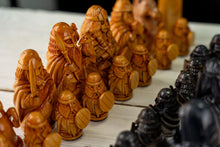 Load image into Gallery viewer, Norse Gods Chess Set, Valhalla Battle Chess Set,  unique chess set, viking statue, norse pagan, pagan gift, chess figures, norse altar
