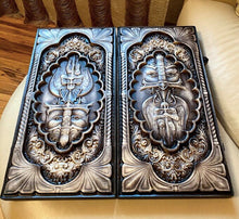 Load image into Gallery viewer, Viking Warrior Backgammon set, Viking Style Backgammon
