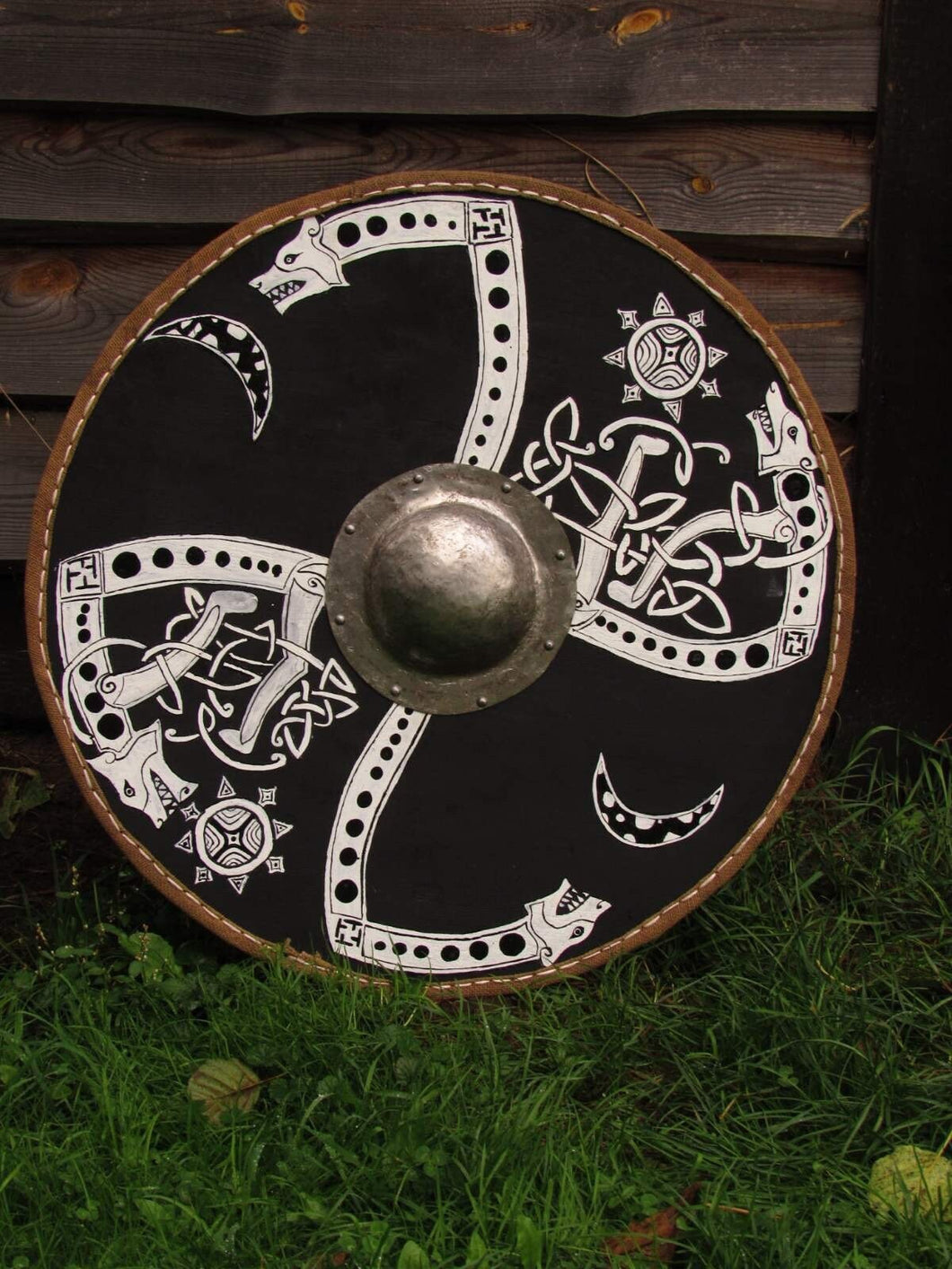 Viking Battle Shield, Fenrir Norse Shield, medieval shield, custom shield, norse shield, larp viking shield