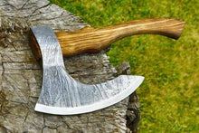 Load image into Gallery viewer, Viking pizza accessories, pizza steel, unique bbq gift, camping axe, viking pizza cutter, viking themed wedding gift
