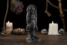 Load image into Gallery viewer, Lilith statue, Black Lilith Wicca Goddess, Astaroth statue, Inanna wooden figure, pagan statue, pagan altar, wicca altar
