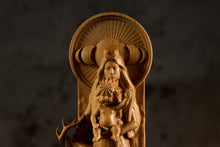 Load image into Gallery viewer, Mother Earth Statue, Gaia Greek Goddess statue, Mother Goddess statue, Wicca wood carving
