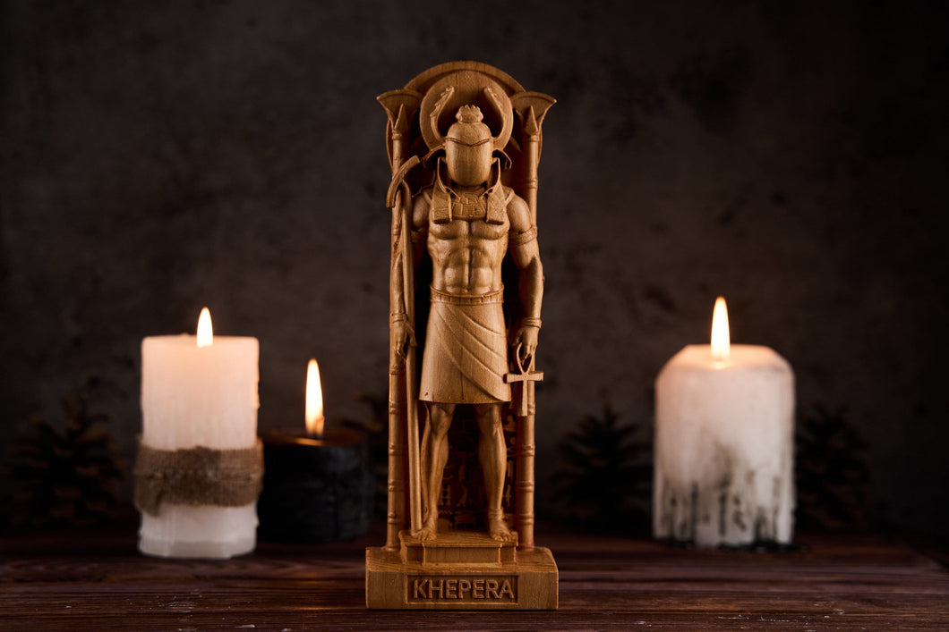 Khepera Egyptian God, Khepera statue, ancient egypt gods, egypt gods, ancient paganism, pagan altar, egypt altar statue