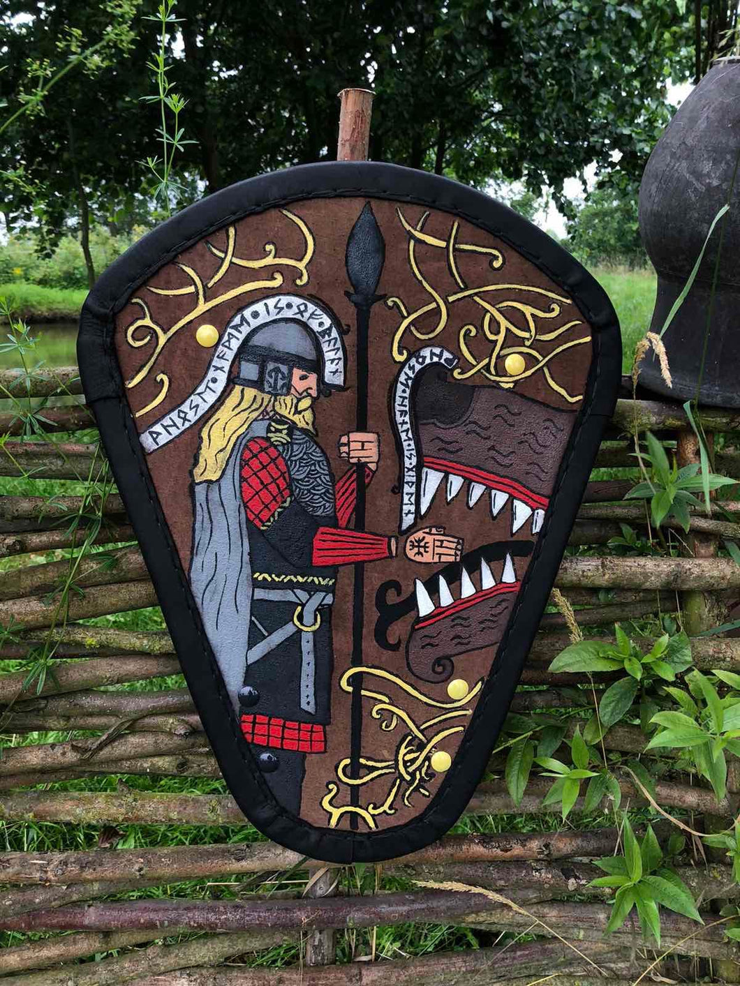 Tyr God Norse Battle shield, Tyr shield, norse god viking shield, viking armor, wood shield, medieval shield, norse shield, larp