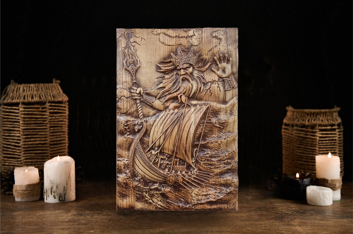 Njord Wood Wall Picture, Njord Norse God, norse gods, pagan decor, nor ...