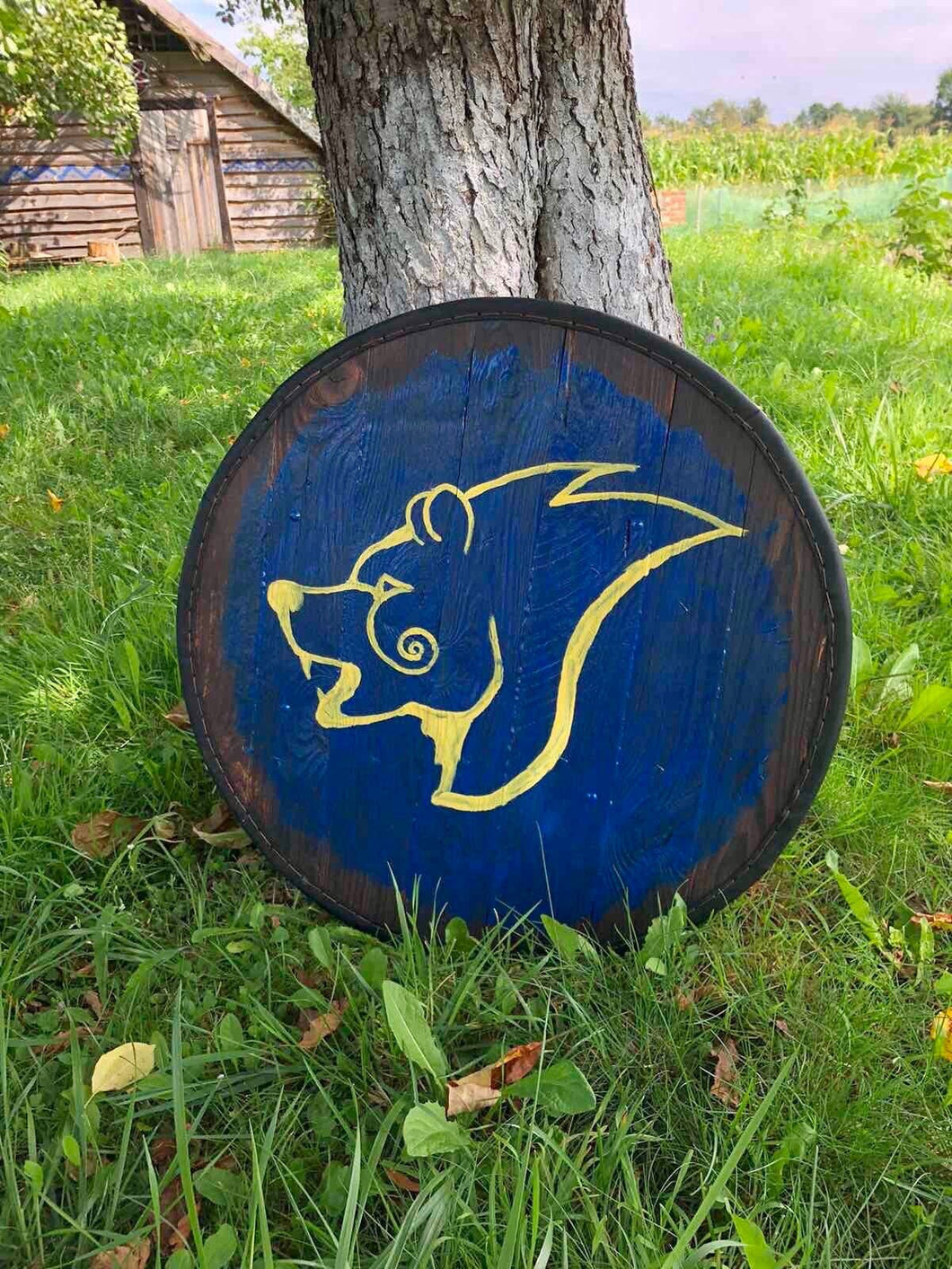 Skyrim shield, Skyrim custom shield, Wolf shield, medieval shield, Skyrim battle shield, custom shield, norse shield, larp viking shield