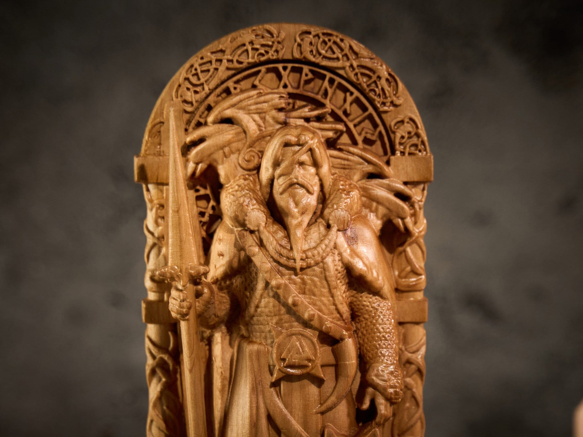 Odin Scandinavian God, high quality Odin the Allfather, Celtic wood carving, Viking carving