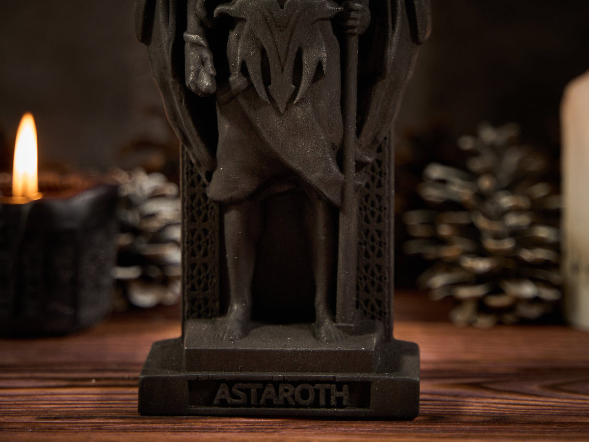 Astaroth Demon, Astaroth statue in black, Goetia Demon, Demonology fig ...