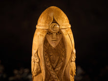 Load image into Gallery viewer, Lilith Goddess statue, Lilith statue, Inanna wooden figure, wicca altar, lilith goddess, witch altar
