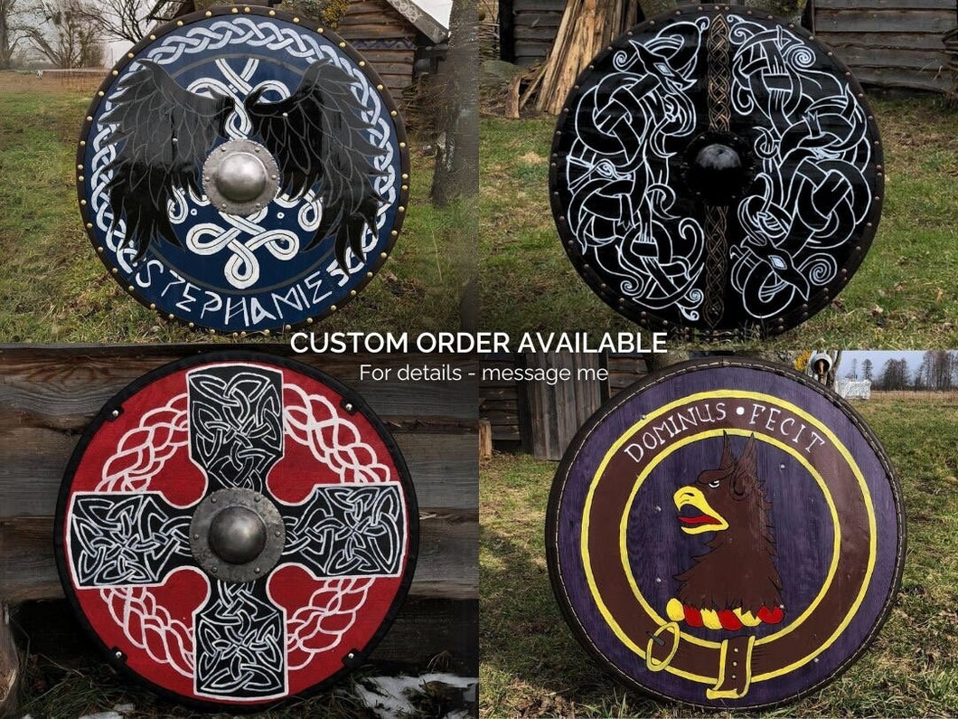 Custom Shield Made to Order: Viking Shield, Celtic shield, medieval shield, custom shield, Roman shield, larp viking shield