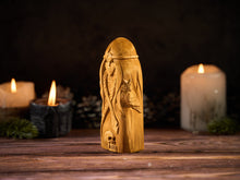 Load image into Gallery viewer, Lilith Goddess statue, Lilith statue, Inanna wooden figure, wicca altar, lilith goddess, witch altar
