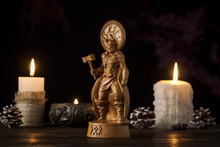 Load image into Gallery viewer, Thor Norse god statue - wooden statue
