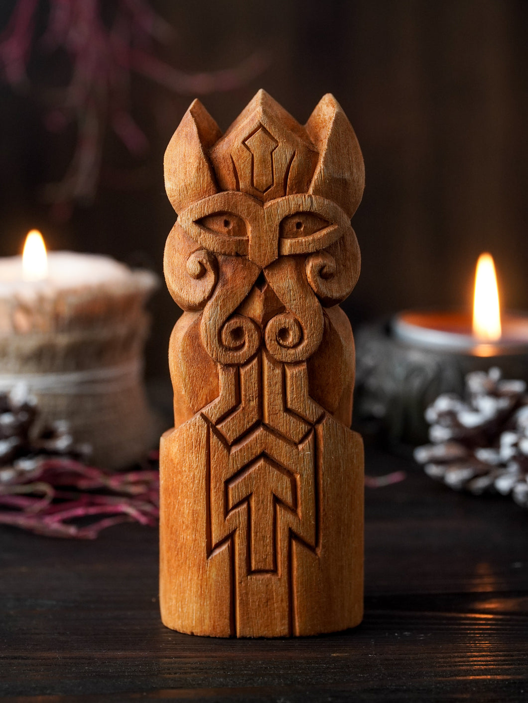 Tyr Norse God Wooden Statue