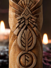 Load image into Gallery viewer, Odin Norse God wooden statue
