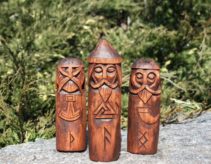 Handmade wooden statues: goddess statue, wood art carving antique religious statues, wood craft sculpture for witch altar norse pagan altar