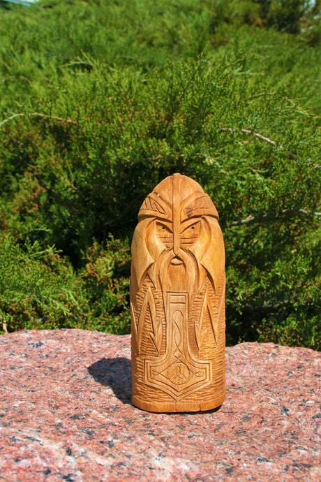 Handmade wooden statues: goddess statue, wood art carving antique religious statues, wood craft sculpture for witch altar norse pagan altar