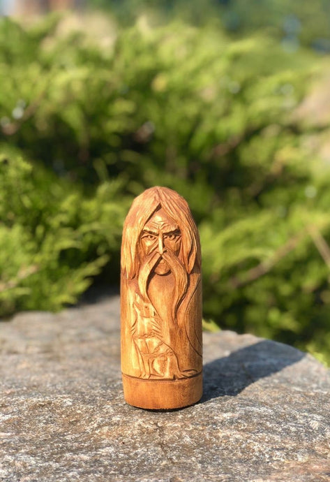 Handmade wooden statues: goddess statue, wood art carving antique religious statues, wood craft sculpture for witch altar norse pagan altar