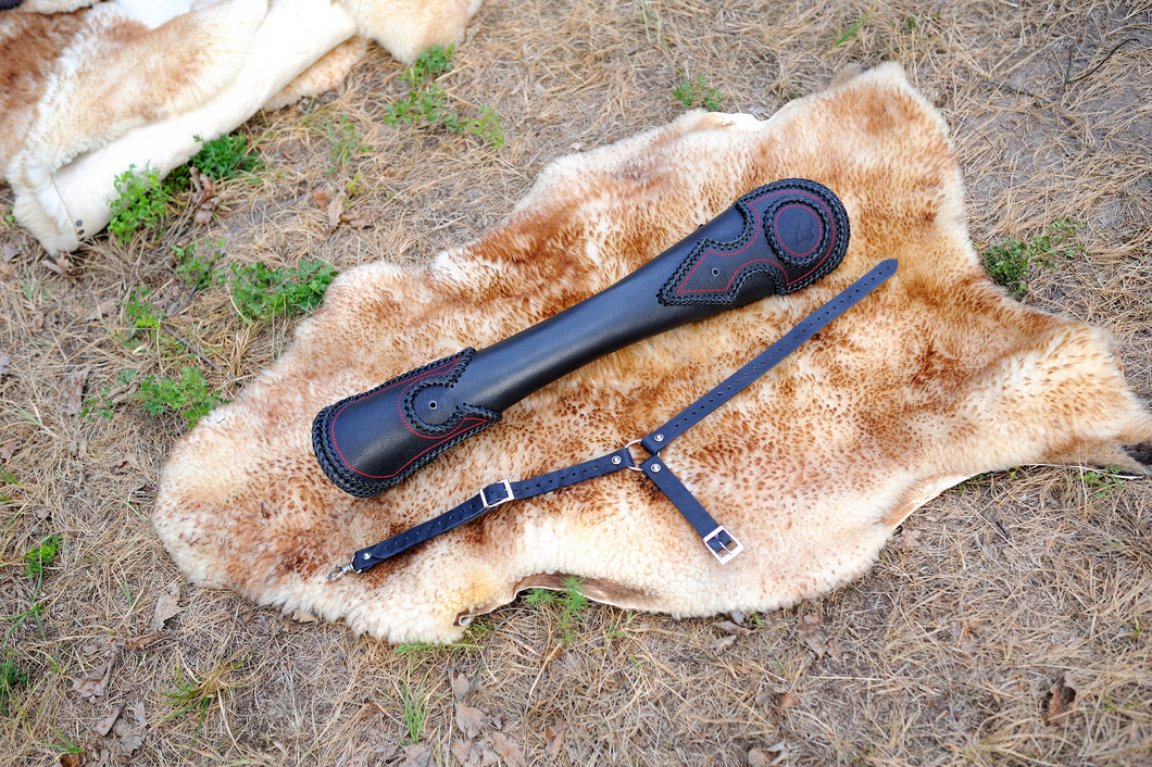 Traditional archery back leather quiver 