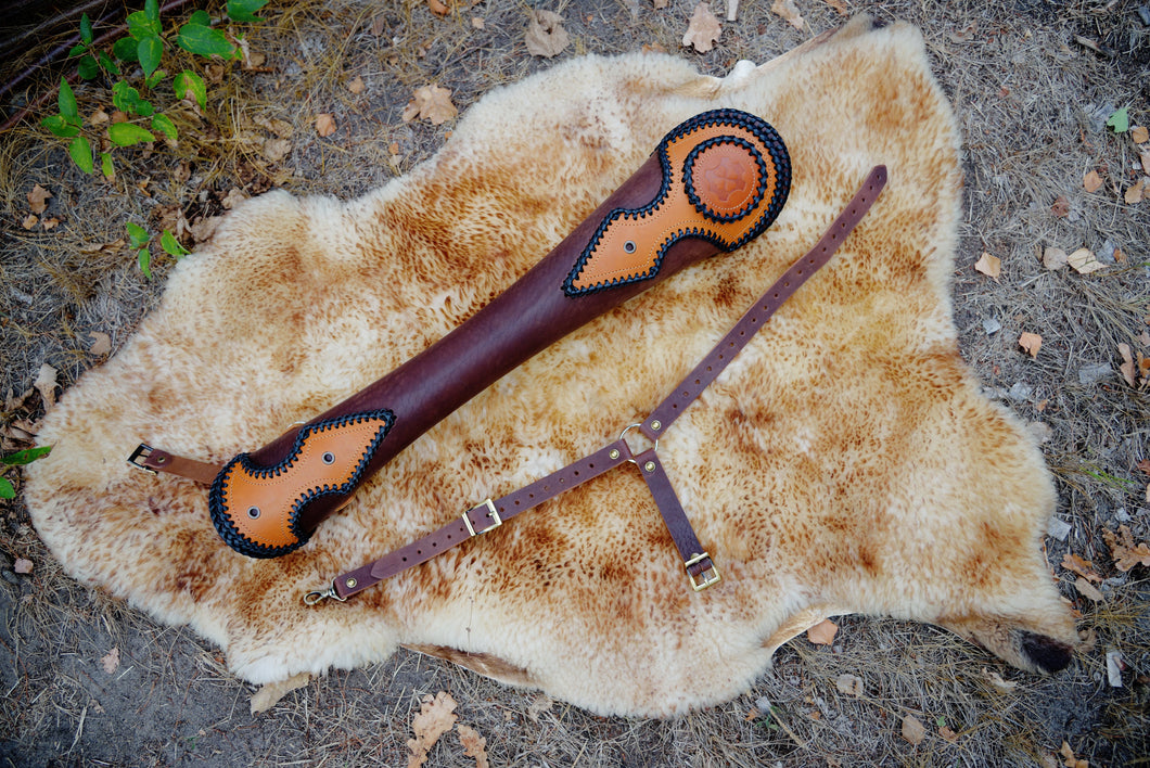 Traditional Archery Brown Back Leather Quiver 