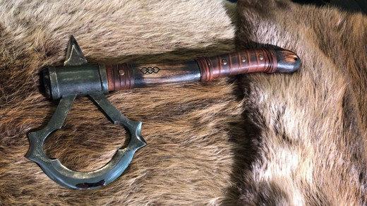 medieval weapons Viking axes Battle axe God_of_war Kratos Cosplay commission axe carving custom norse axe