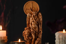 Load image into Gallery viewer, Lilith goddess wooden statue
