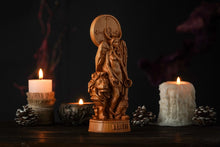 Load image into Gallery viewer, Lilith goddess wooden statue
