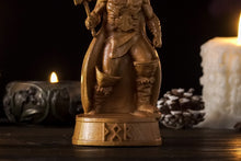 Load image into Gallery viewer, Thor Norse god statue - wooden statue
